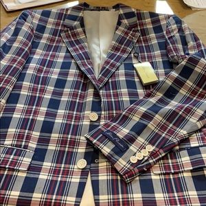 Alan Flusser plaid blazer NWT